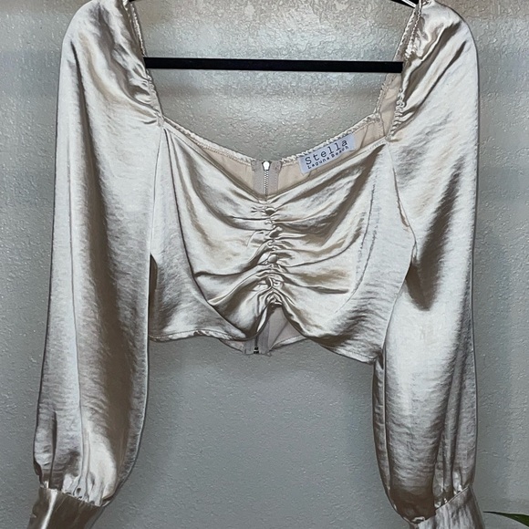 Silky Champagne crop top M - Picture 1 of 5